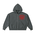 Fleeced Full-Zip Boxy Hoodie