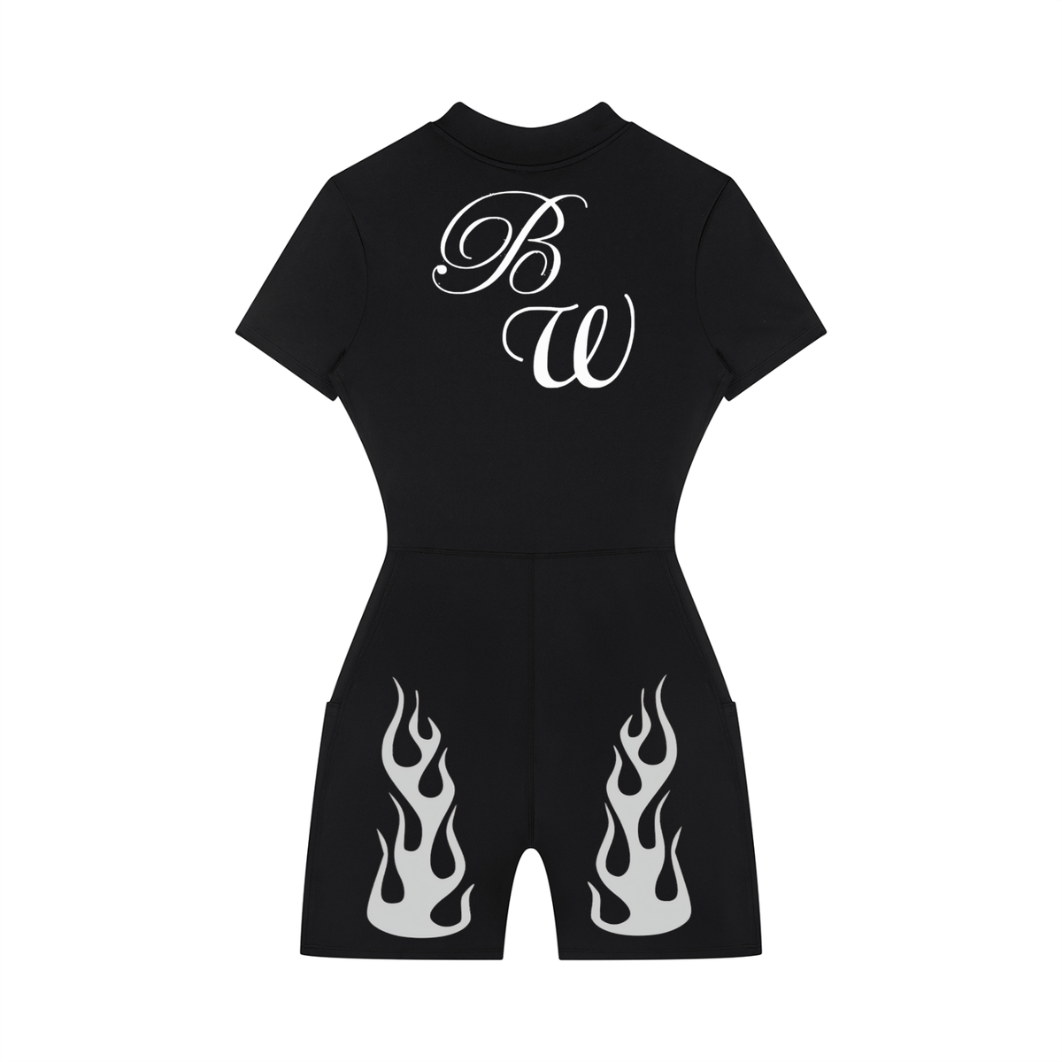 Women's Quarter-Zip Short Sleeve Romper