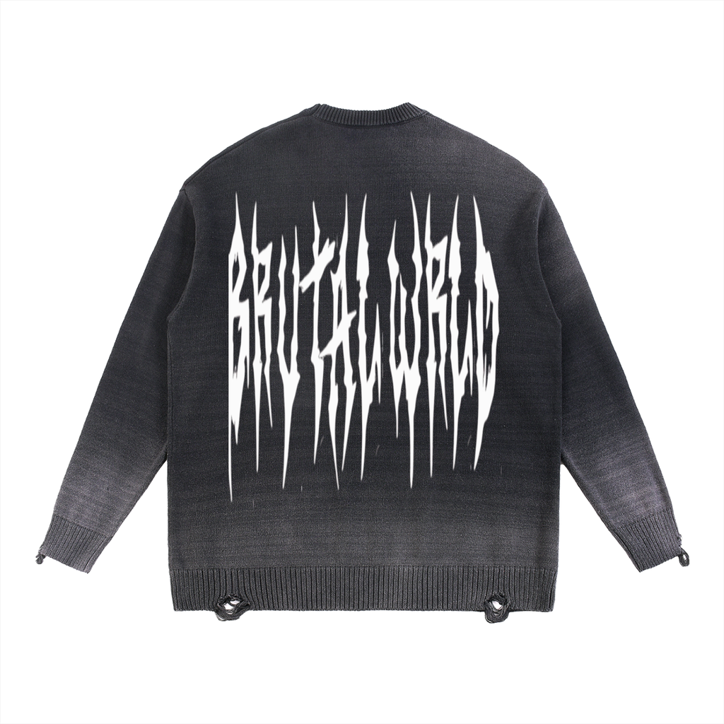 Sun Fade Distressed Ripped Crewneck sweater
