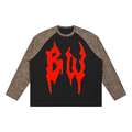 Unisex Leopard Panel Raglan Sleeve T-Shirt