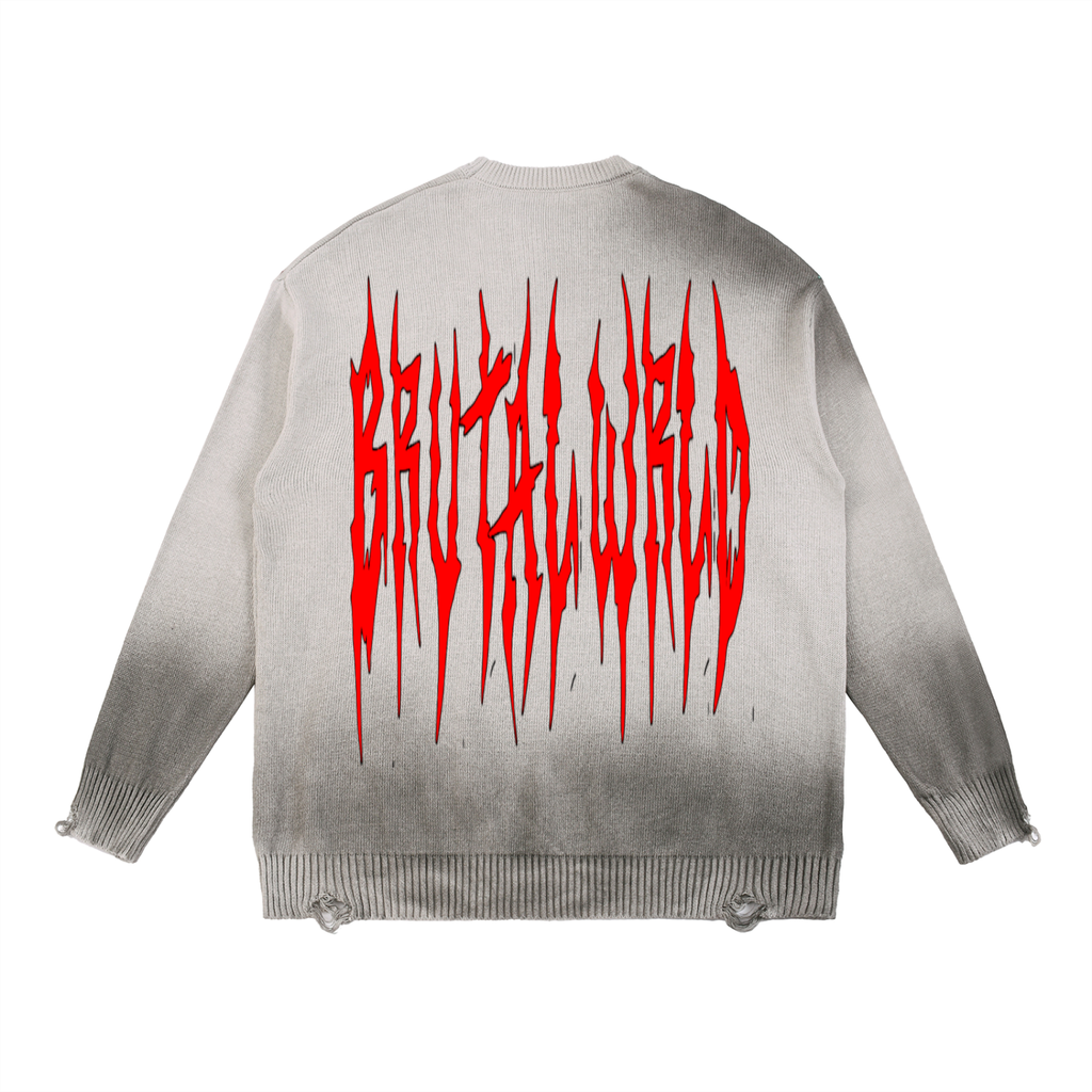 Sun Fade Distressed Ripped Crewneck sweater
